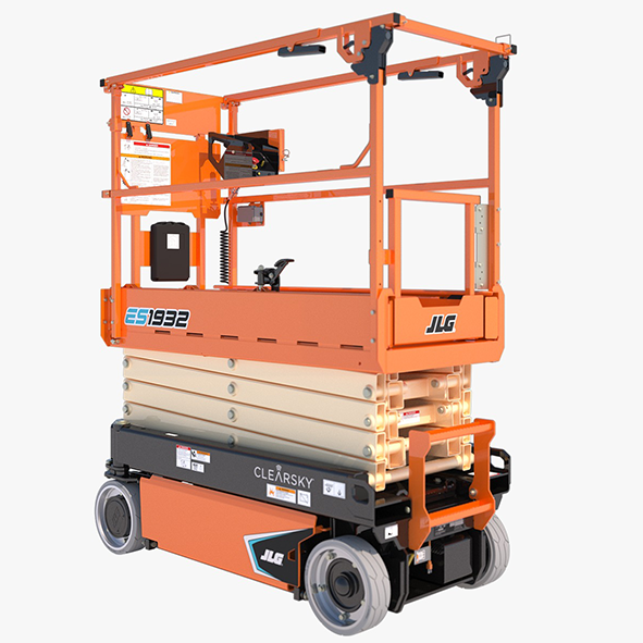 A scissor lift is designed for optimal efficiency and durable operation, featuring a platf